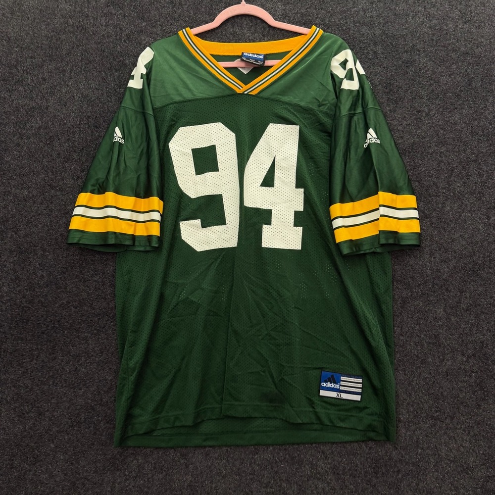 Vintage Adidas Green Bay Packers Kabeer Gbaja-Biamila 94 Autographed Jersey XL